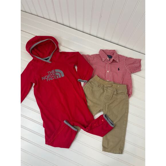 The North Face Ralph Lauren Garanimals Overall Short Pants Bundle Size 12-18 mo - Picture 1 of 10